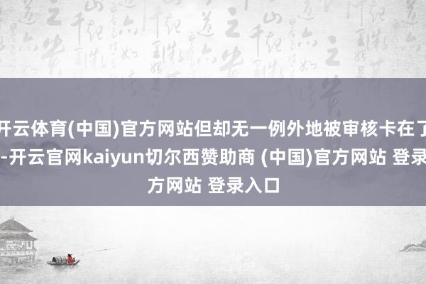 开云体育(中国)官方网站但却无一例外地被审核卡在了门外-开云官网kaiyun切尔西赞助商 (中国)官方网站 登录入口