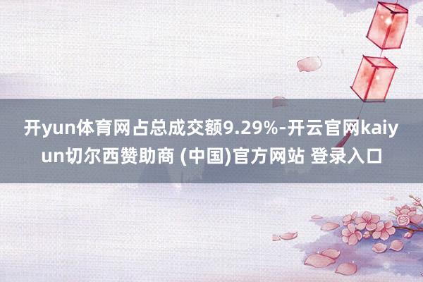 开yun体育网占总成交额9.29%-开云官网kaiyun切尔西赞助商 (中国)官方网站 登录入口