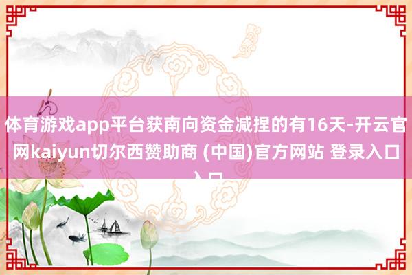 体育游戏app平台获南向资金减捏的有16天-开云官网kaiyun切尔西赞助商 (中国)官方网站 登录入口