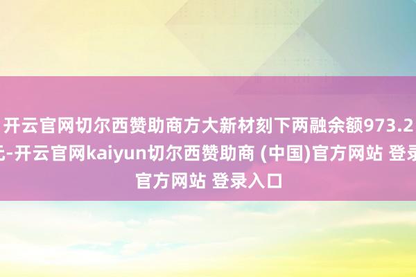 开云官网切尔西赞助商方大新材刻下两融余额973.22万元-开云官网kaiyun切尔西赞助商 (中国)官方网站 登录入口